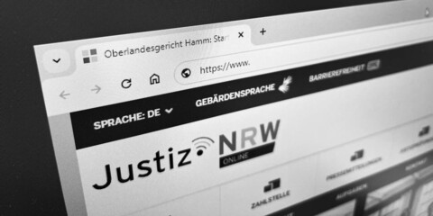 Startseite Homepage Justiz NRW